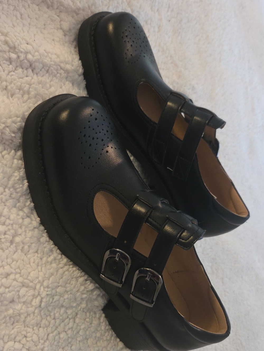 Classic Black Women's Mary Jane Heels Double Buckle